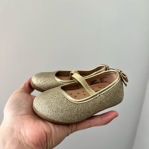 Gold Glitter Kids Ballet Flats